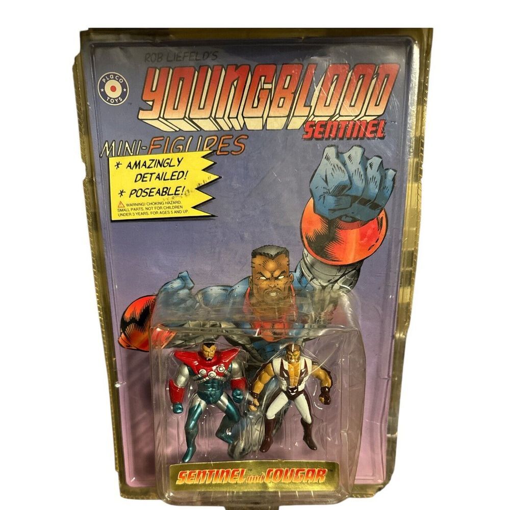 TOYS PLACO SENTINEL AND COUGAR  MINI FIGURES- Placo Toys - New In Package‎ 1995